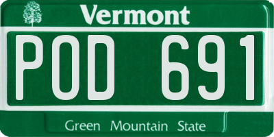 VT license plate POD691