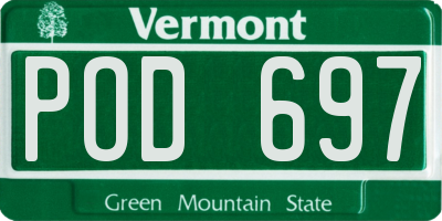 VT license plate POD697