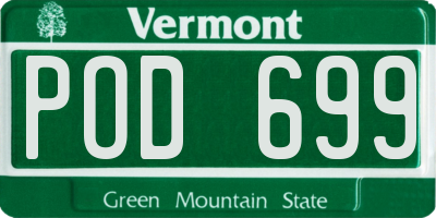 VT license plate POD699