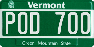 VT license plate POD700