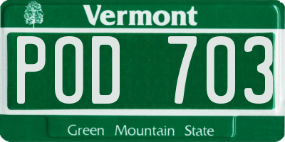 VT license plate POD703