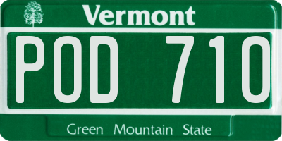 VT license plate POD710