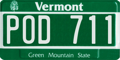 VT license plate POD711