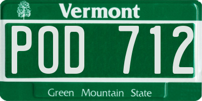 VT license plate POD712
