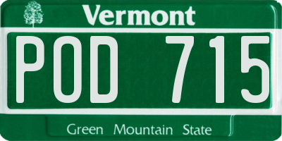 VT license plate POD715