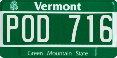 VT license plate POD716