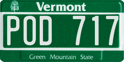 VT license plate POD717