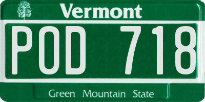 VT license plate POD718