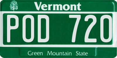 VT license plate POD720