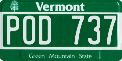 VT license plate POD737