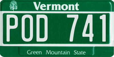 VT license plate POD741