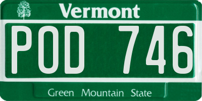 VT license plate POD746