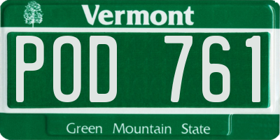 VT license plate POD761
