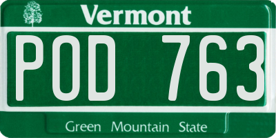 VT license plate POD763