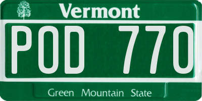 VT license plate POD770