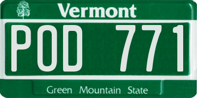 VT license plate POD771