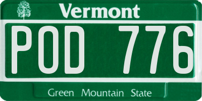 VT license plate POD776