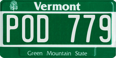 VT license plate POD779