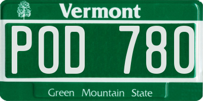 VT license plate POD780