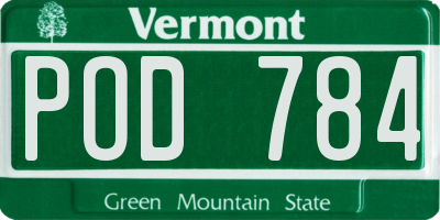 VT license plate POD784