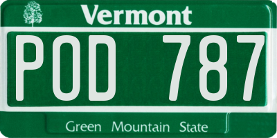 VT license plate POD787