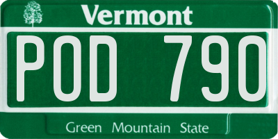 VT license plate POD790