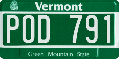 VT license plate POD791