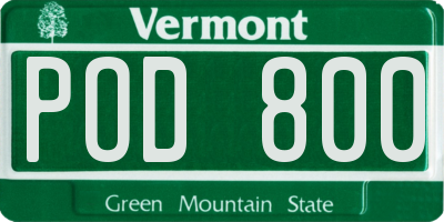 VT license plate POD800