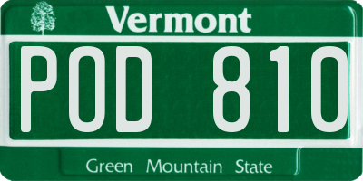 VT license plate POD810