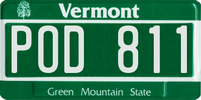 VT license plate POD811
