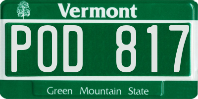 VT license plate POD817