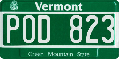 VT license plate POD823