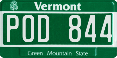 VT license plate POD844