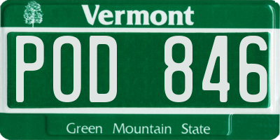 VT license plate POD846