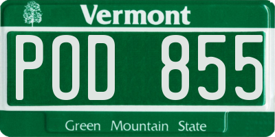 VT license plate POD855