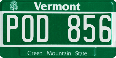 VT license plate POD856