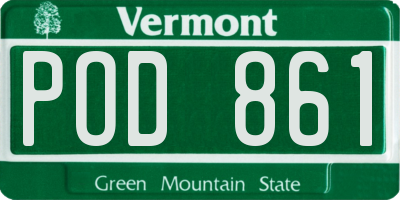 VT license plate POD861