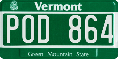 VT license plate POD864