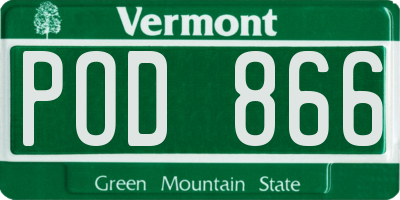 VT license plate POD866