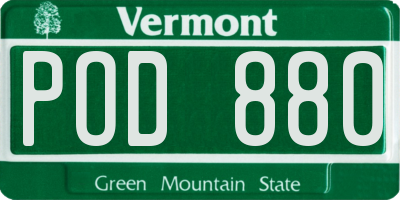 VT license plate POD880