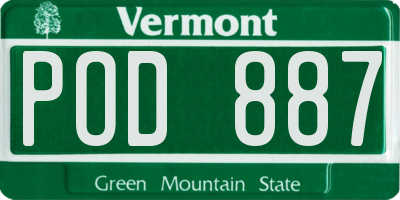 VT license plate POD887