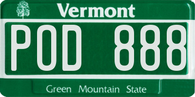 VT license plate POD888
