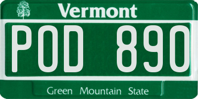 VT license plate POD890