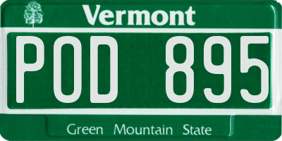 VT license plate POD895