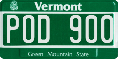 VT license plate POD900