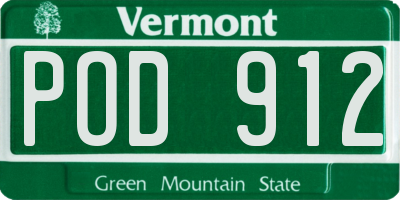 VT license plate POD912