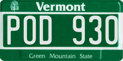 VT license plate POD930
