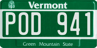 VT license plate POD941