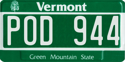 VT license plate POD944