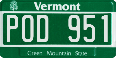 VT license plate POD951